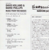 Holland, Dave/Phillips, Barre - Music From Two Basses, Insert